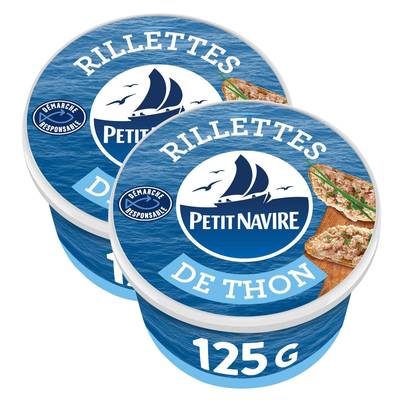 Petit Navire Rillettes de Thon en conserve, Lot de 2x125g