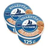 Petit Navire Rillettes de Saumon rose du Pacifique en conserve, Lot de 2x125g