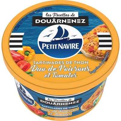 Petit Navire Tartinade de Thon Poivrons et Tomates en conserve, 125g
