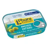 Phare d'Eckmuhl Anchois entiers à l'huile d'olive bio en conserve, 115g