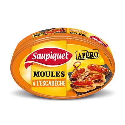 Saupiquet Moules à l'Escabèche - Apéro à piquer en conserve, 110g