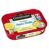 Connetable Sardines sans Huile et Rondelle de Citron Frais en conserve, 115g