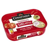Connetable Sardines sans arêtes sauce tomate à l'huile d'olive vierge extra en conserve, 140g