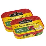 Connetable Sardines généreuses au piment en conserve, Lot de 2x140g