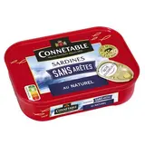 Connetable Sardines au naturel sans arête en conserve, 98g