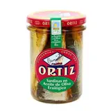 Ortiz Sardine à huile d'olive bio en bocal, 190g