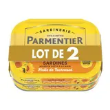 Parmentier Sardines à l'huile de tournesol en conserve, 2x135g