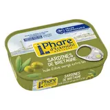 Phare d'Eckmuhl Sardines de Bretagne à l'huile d'olive bio, Pêche Responsable en conserve, 135g