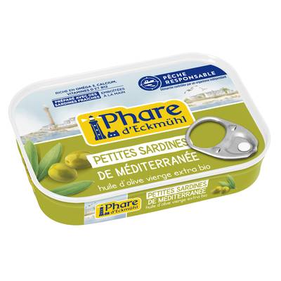 Phare d'Eckmuhl Petites sardines à l'huile d'olive bio en conserve, 100g