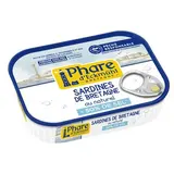 Phare d'Eckmuhl Sardines de Bretagne au naturel -50% de sel en conserve, 81g