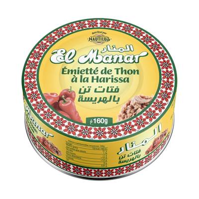 El Manar Emietté de thon à la harissa en conserve, 160g