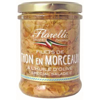 Florelli Thon en Morceaux à l'Huile d'Olive en bocal, 140g