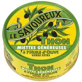 Le Savoureux Miettes de Thon à l'Huile d'Olive vierge extra en conserve, 104g