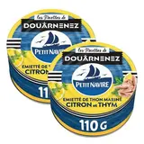 Petit Navire Emietté de thon mariné citron et thym en conserve, Lot de 2x110g