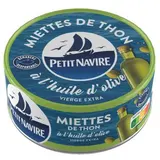 Petit Navire Miettes de Thon Huile d'Olive Vierge Extra en conserve, 160g