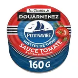Petit Navire Miettes de thon à la tomate et Herbes de Provence en conserve, 160g