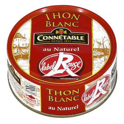 Connetable Thon Blanc germon au naturel Label Rouge en conserve, 120g