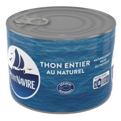 Petit Navire Thon Entier au Naturel Albacore en conserve, 280g