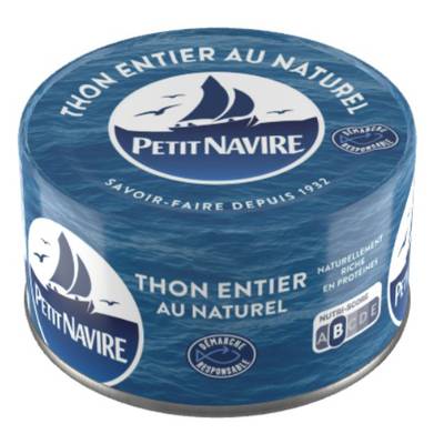 Petit Navire Thon entier au naturel Albacore en conserve, 93g
