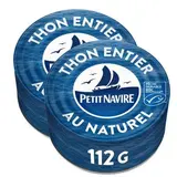 Petit Navire Thon entier au naturel en conserve, Lot de 2x112g