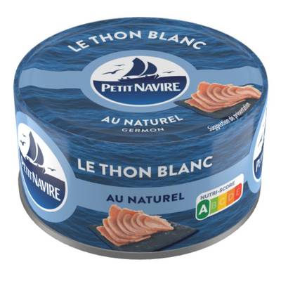 Petit Navire Thon blanc au naturel en conserve, 140g