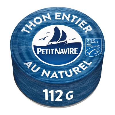Petit Navire Thon entier au naturel en conserve, 112g