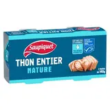 Saupiquet Thon entier naturel MSC sans égouttage en conserve, 2x140g
