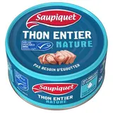 Saupiquet Thon entier naturel MSC sans égouttage en conserve, 140g