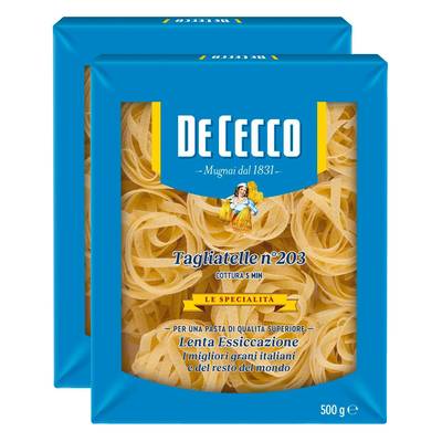 De Cecco Pâtes Tagliatelle N°203 Premium, Lot de 2x500g