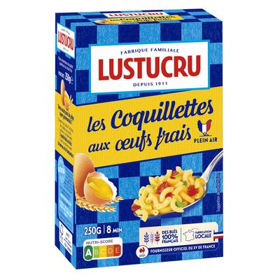 Lustucru Pâtes Coquillettes aux oeufs frais, 250g