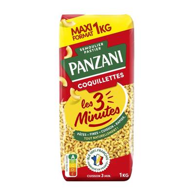 Panzani Pâtes Coquillettes cuisson rapide, 1kg