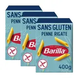 Barilla Sans Gluten Pâtes Penne Rigate Sans Gluten, Lot de 3x400g