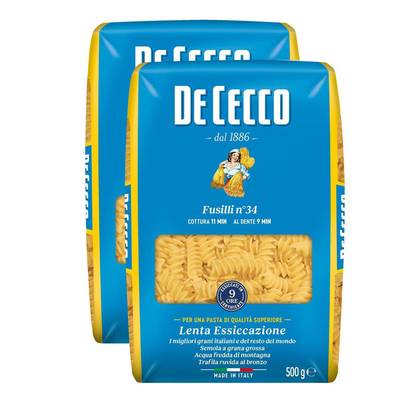 De Cecco Pâtes Fusilli N°34 Premium, Lot de 2x500g