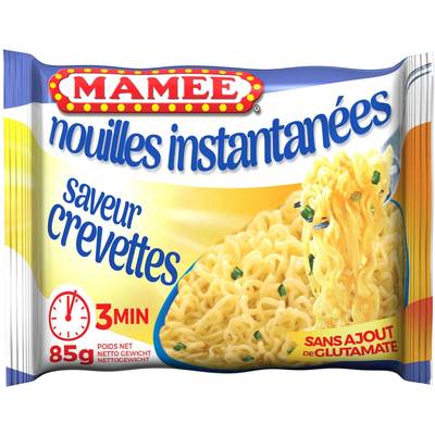 Mamee Nouilles instantanées saveur crevettes en sachet individuel, 85g