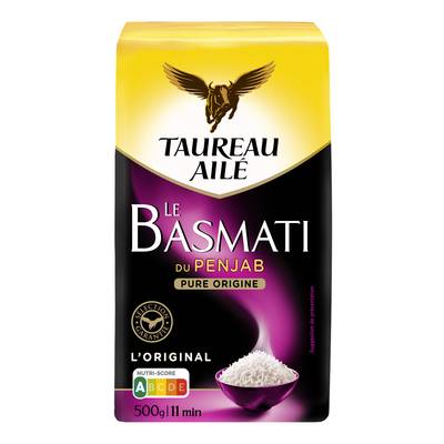 Taureau Ailé Riz Basmati du Penjab Long Grain en vrac, 500g