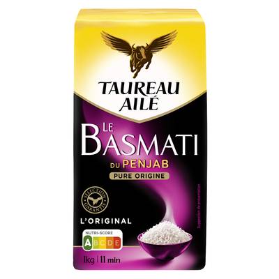 Taureau Ailé Riz Basmati du Penjab Long Grain en vrac, 1kg