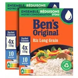 Ben's Original Riz Long Grain 10 minutes en Sachets Cuisson, Lot de 2- 4x125g