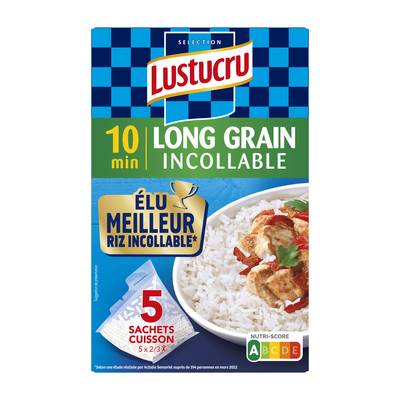 Lustucru Riz Long Grain 10min Incollable en Sachets Cuisson, 5x180g