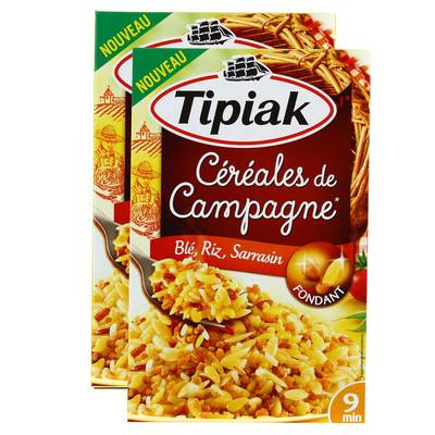 Tipiak Céréales de Campagne Blé, riz, sarrasin, Lot de 2 - 2x165g