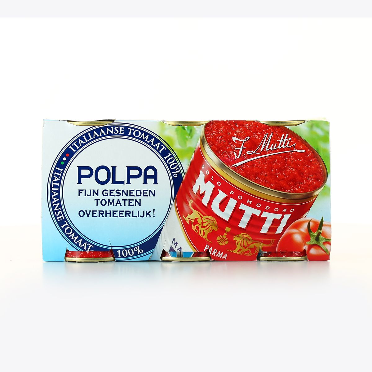 Mutti Pulpe de Tomates Concassées Fines - Polpa en conserve, 3x400g