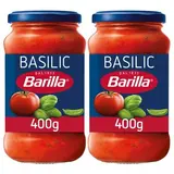 Barilla Sauce Tomates Basilic en bocal, Lot de 2x400g