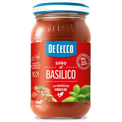 De Cecco Sauce Tomate Basilic en bocal, 200g