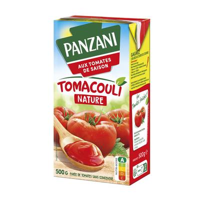 Panzani Purée de tomates Tomacouli Nature en brique, 500g
