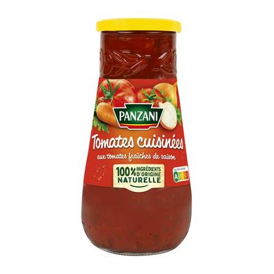Panzani Sauce Tomates Cuisinées aux Tomates Fraîches de Saison en bocal, 650g