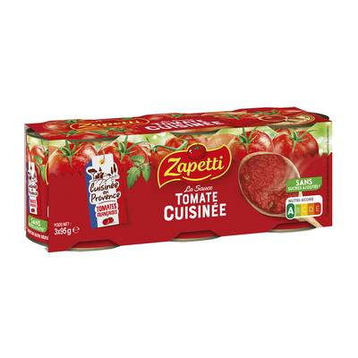 Zapetti Sauce Tomates Cuisinées en conserve, 3x95g