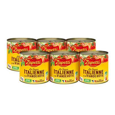 Zapetti Sauce Italienne à la viande rôtie en conserve, Lot de 2x3x95g