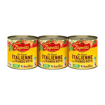 Zapetti Sauce Italienne à la viande rôtie en conserve, 3x95g
