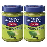 Barilla Sauce Pesto Alla Genovese au basilic frais en bocal, Lot de 2x190g
