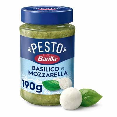 Barilla Sauce Pesto Basilic et Mozzarella en bocal, 190g