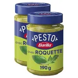 Barilla Sauce Pesto Basilic et Roquette en bocal, Lot de 2x190g